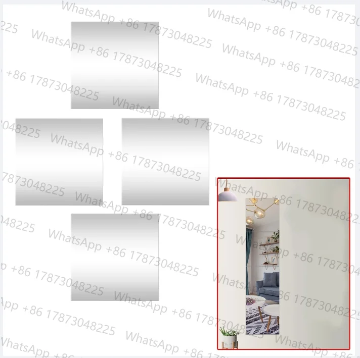 4pcs 30x30cm Mirror Tiles Wall Sticker Square Self Adhesive Stick On DIY Home Bathroom Bedroom Kitchen Decoration