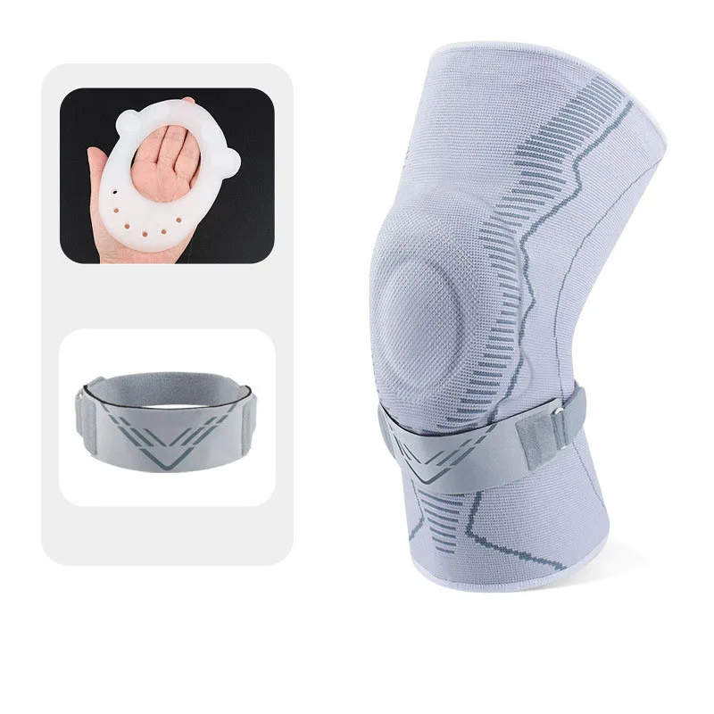 Sports Compression Knee Pads Running Support Elastic Stability Protective Cover Fitness Silicone Anti-Collision Protective