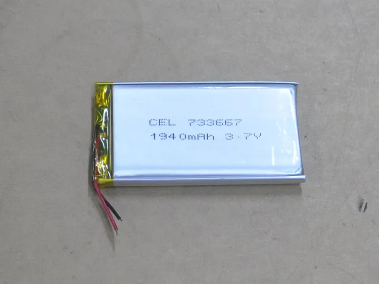 폴리머 환경 보호 충전식 배터리, 순수 코발트 산 리튬 A 제품, 733667 피트 용량, 1940mah