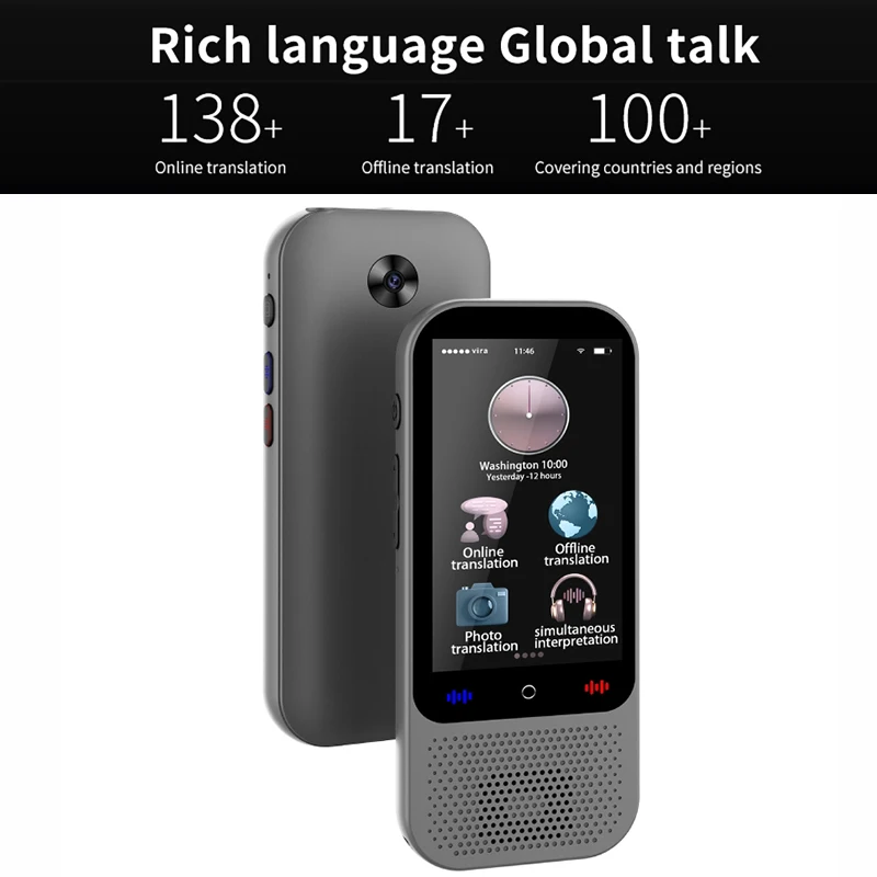 

Language Translator Device S85pro with 138 Languages Video Recording Voice Translating 16 Offline Translation ChatGPT Function