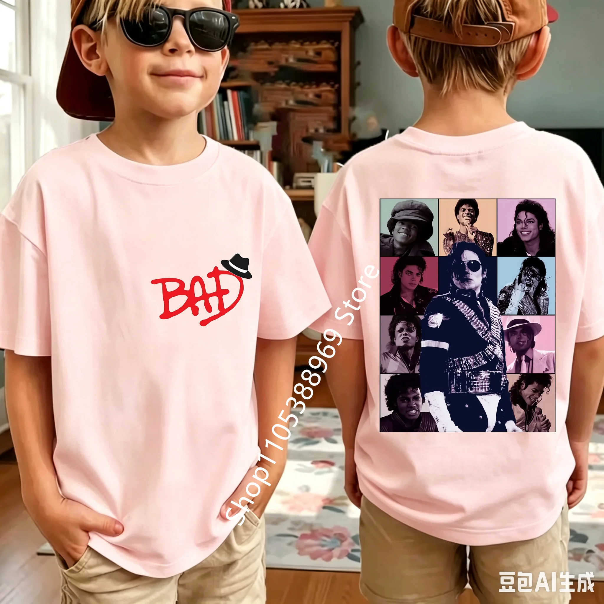 2026 Neues King of Pop Michael Jackson Kinder-T-Shirt, Cartoon-Baumwoll-Oberteile, MJ-T-Shirts für Jungen und Mädchen, Geburtstagsgeschenk – Detail 11
