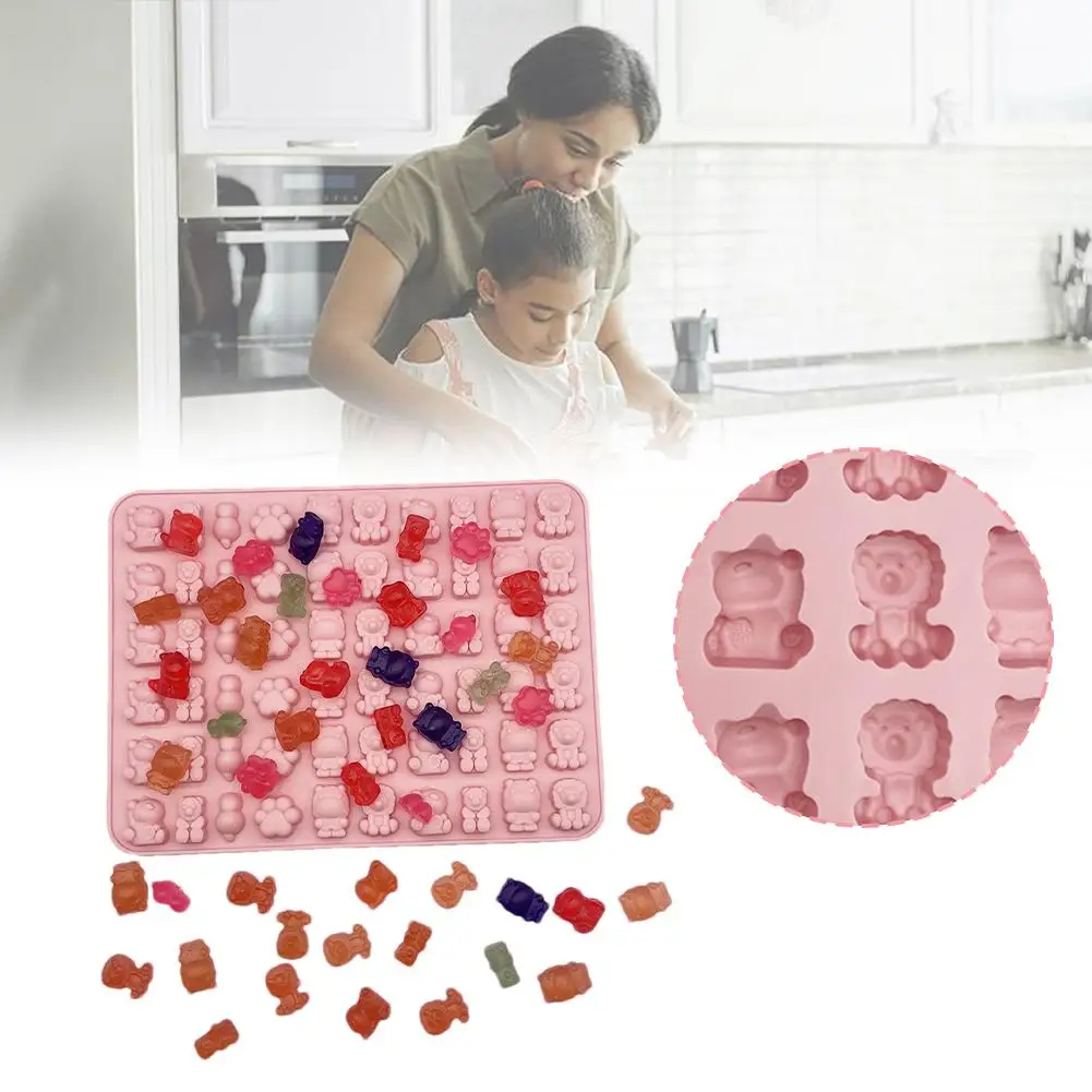 Cetakan permen Fudge silikon kartun cetakan Jelly beruang lucu alat coklat Diy dekorasi permen Fondant penetes Y3e0