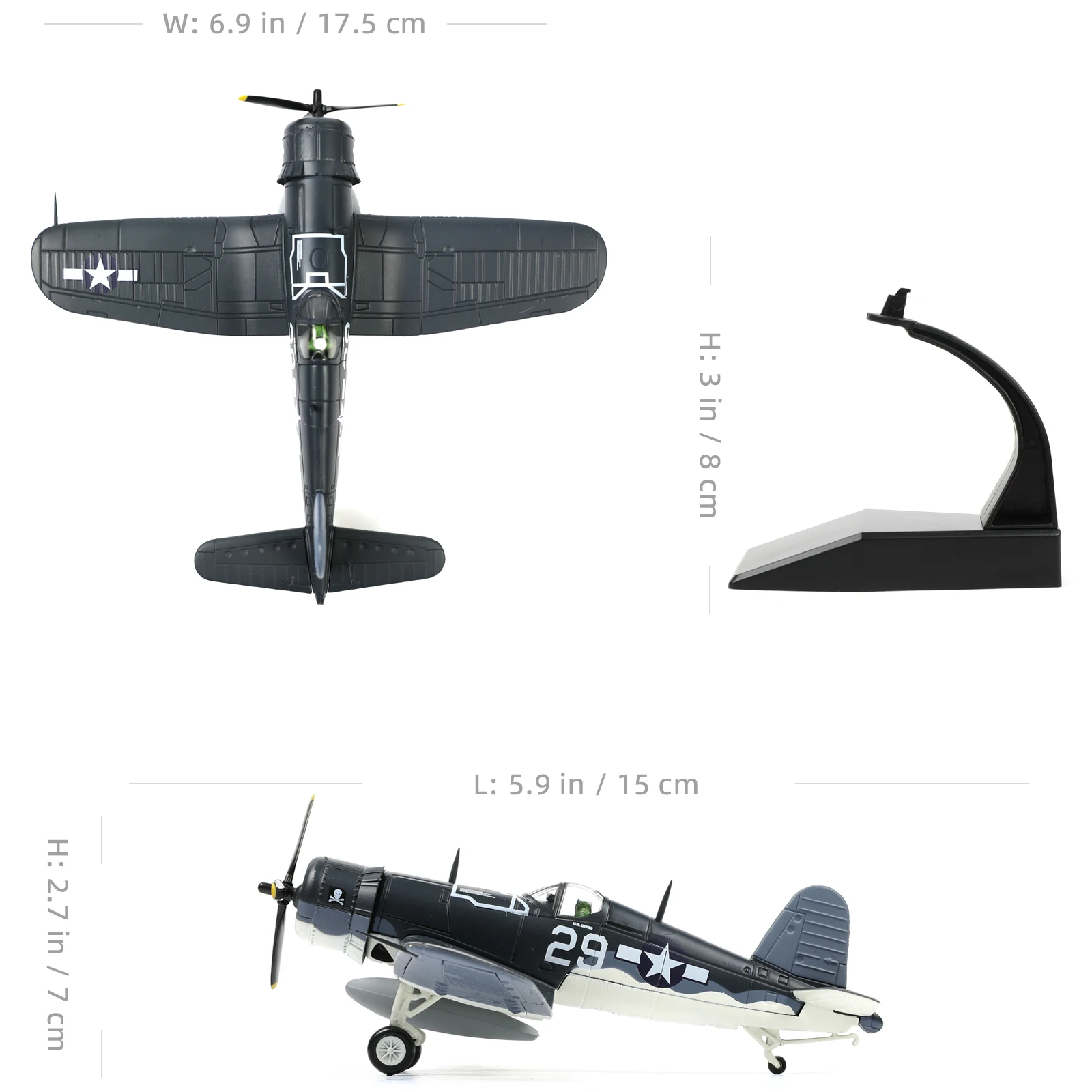 1/72 F-4U Corsair USA Fighter Model Vintage Warplane Metal Diecast Aircraft Military Display Airplane