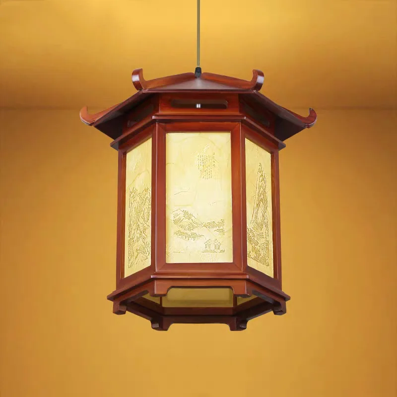 Chinese antique palace lamp balcony corridor hot pot hotel lantern lamp outdoor printing