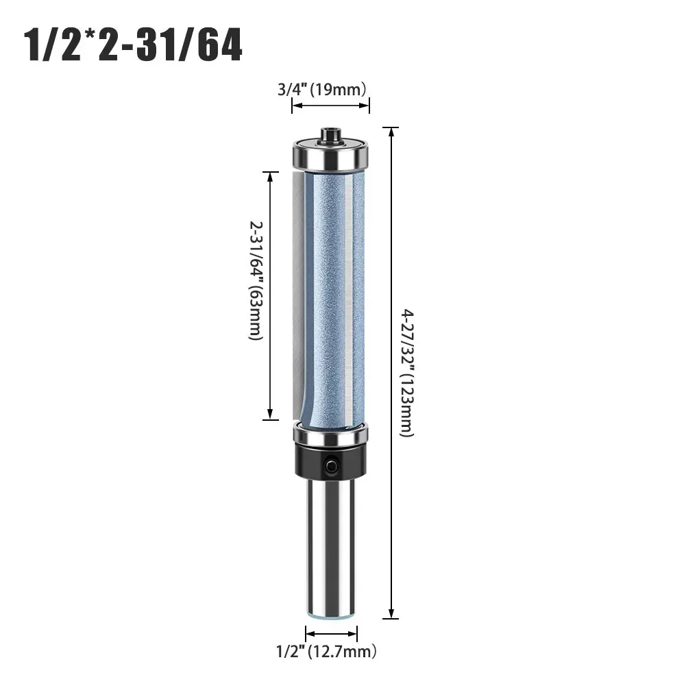 Imagem -05 - Flush Trimming Tool For Woodworking Milling Cutter Double Bearing Trimmer Engraving Tools Faça Você Mesmo Shank Router Bit 12 mm 1pc