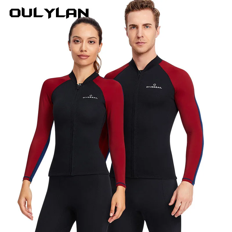 

Oulylan Diving Suit Surf Snorkeling Underwater Neoprene 1.5MM Men Women Wetsuit Jacket Scuba Fishing Spearfishing Swimming