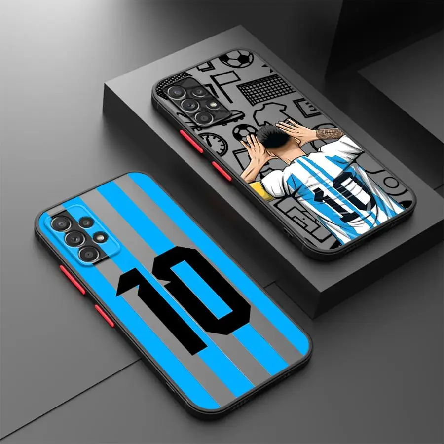 Cartoon Football Number Phone Case for Samsung Galaxy A72 A73 A24 A71 A32 A21s A22 A33 A31 A16 A52 A23 A53 A35 Soft Cover
