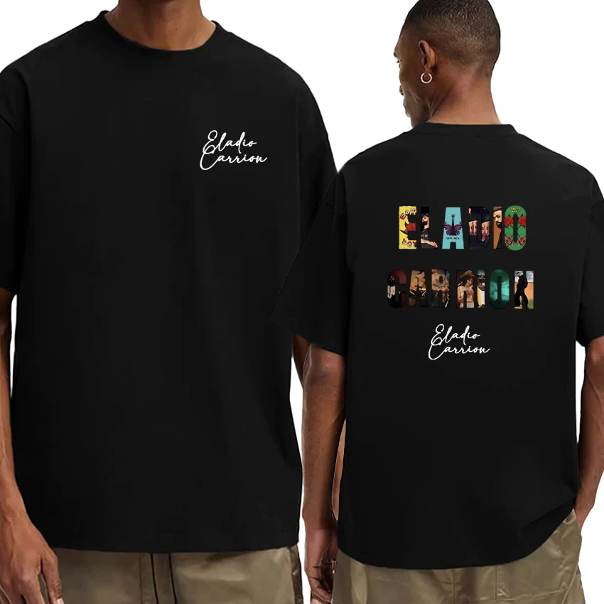 

2025 Rapper Eladio Carrion Album Cover Tour 100% Cotton Men Women Summer short sleeve t-shirts Crew Neck Hip Hop Unisex clothing