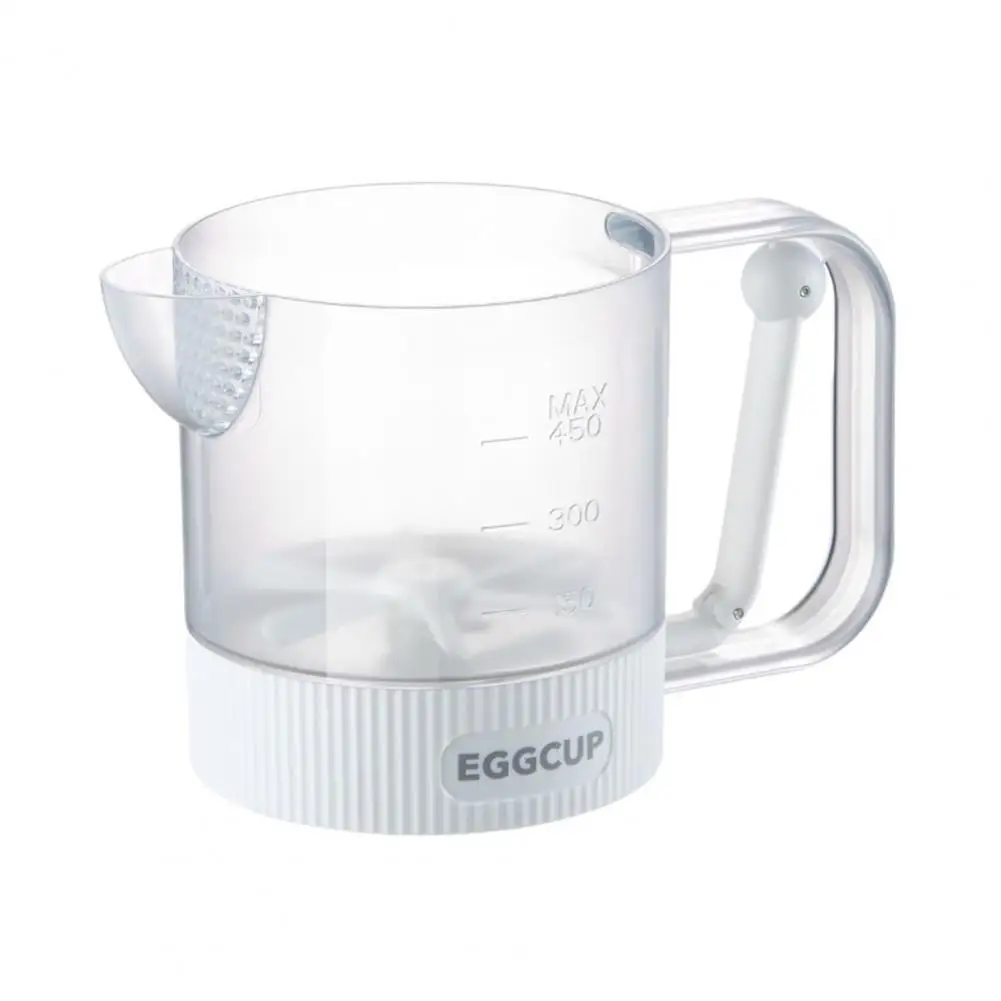 Egg Liquid Filter Whisk Egg Beater Whisk with Filter Spout One-hand Mixing Cup for Sauces Dressings Salad Dressing for Kitchen