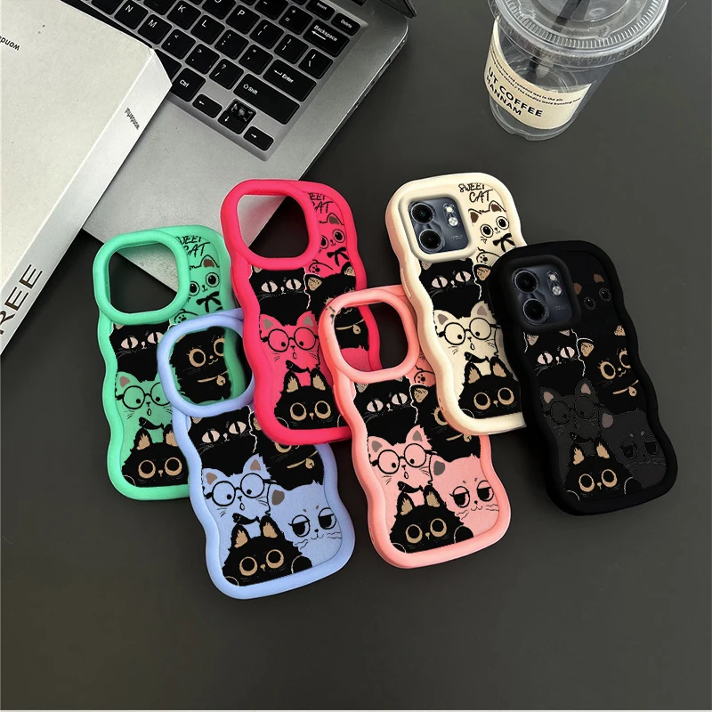 Smart 9 Sei gatti Forma ondulata Cassa Del Telefono Del Silicone Per Infinix Smart 9 8 8Pro 8HD 7 7HD 7Plus 6 5 5Pro GO Hot 50i copertura