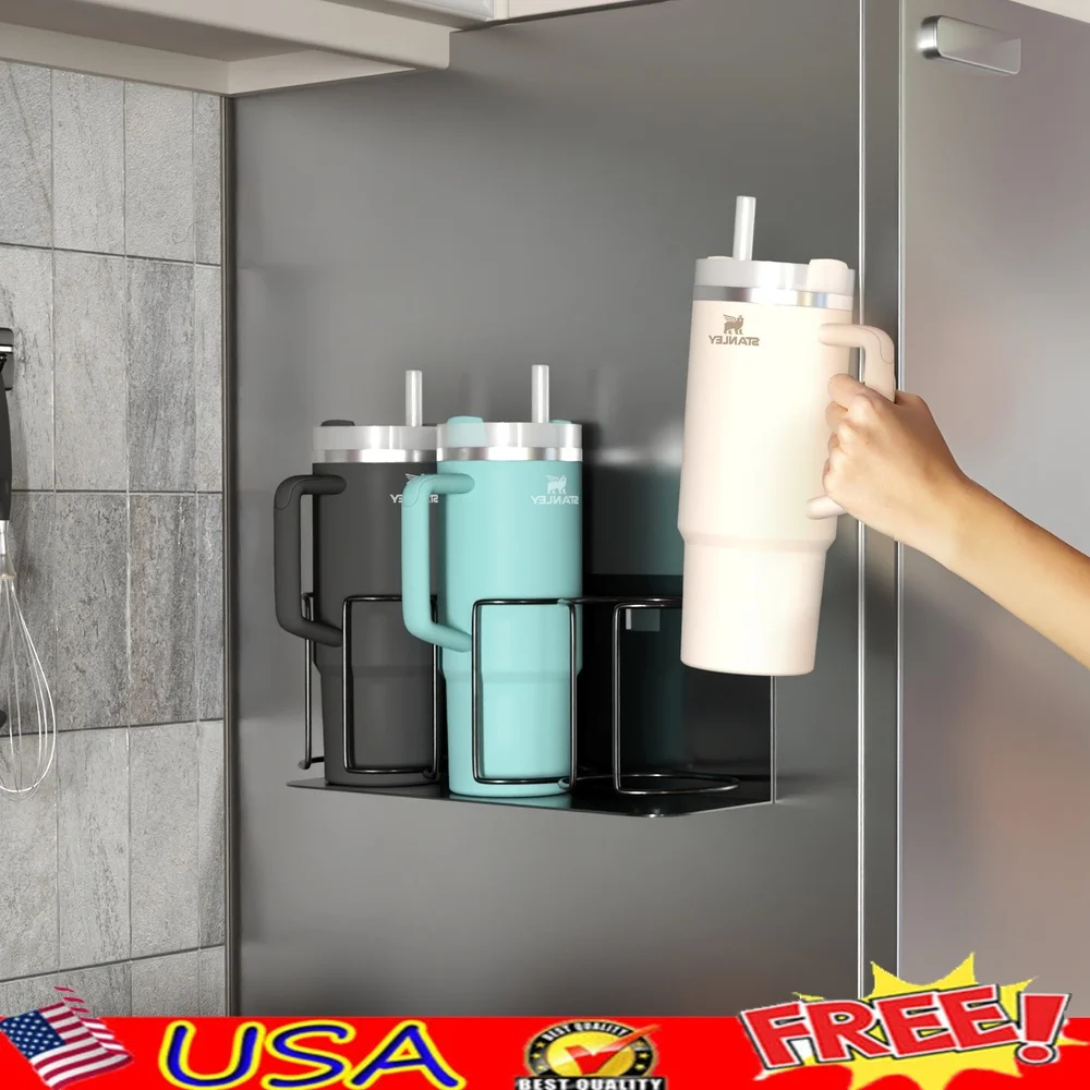 

Магнитный держатель для чашек, органайзер, 3 стаканы, бутылки с водой, регулируемые варианты монтажа, холодильник, духовка, настенное использование