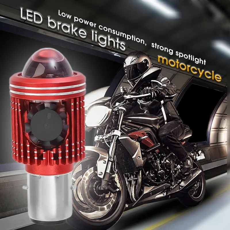 Motorcycle LED Len Bulb H4 Three-jaw High Brightness Motorcycle Wide Pressure Lens Fan Spotlight BA20D Double Claw LED Headlight