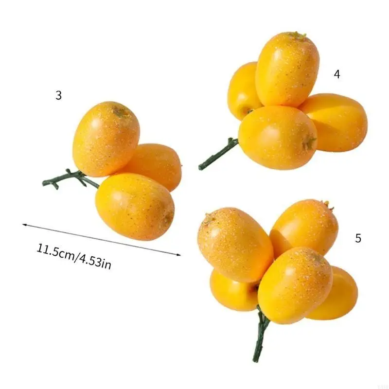 Artificial Loquat Fruit Realistic Simulation Fruits Model for Home Kitchen Dining Table Decoration Simulation Loquats
