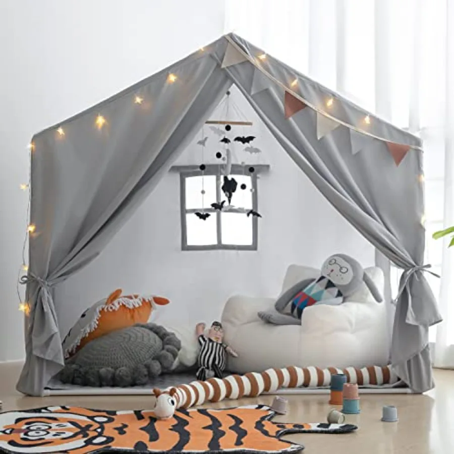 

Play Tent Indoor Play Tents for Large Playhouse Tent Play House with Padded Mat Tent Castle for Toddlers Play Cottage Kid Toys