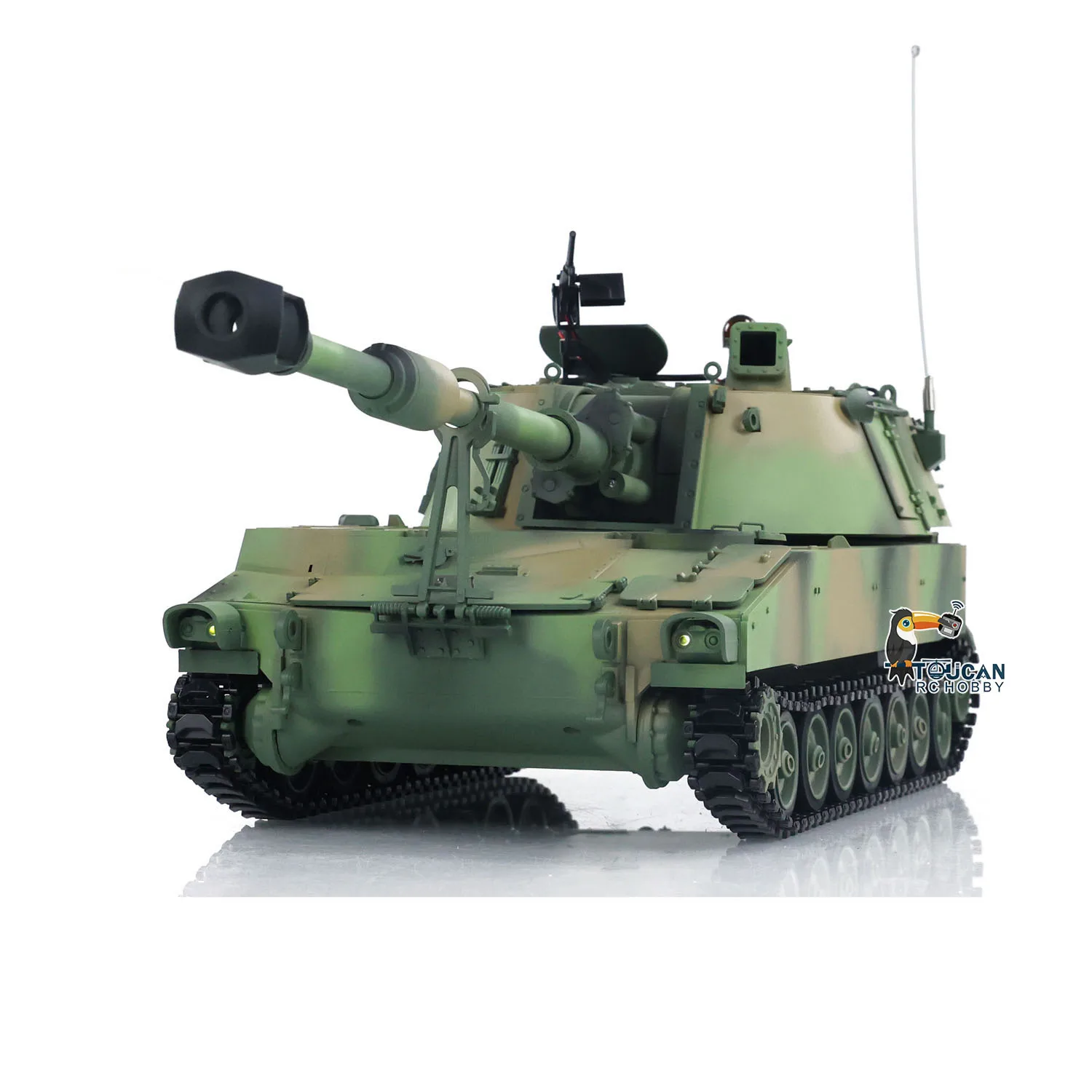 1/16 TD RC tanque militar M109A2 obús colectores con ruedas de Metal infrarrojo BB tiro barril vehículo de retroceso modelo de juguete