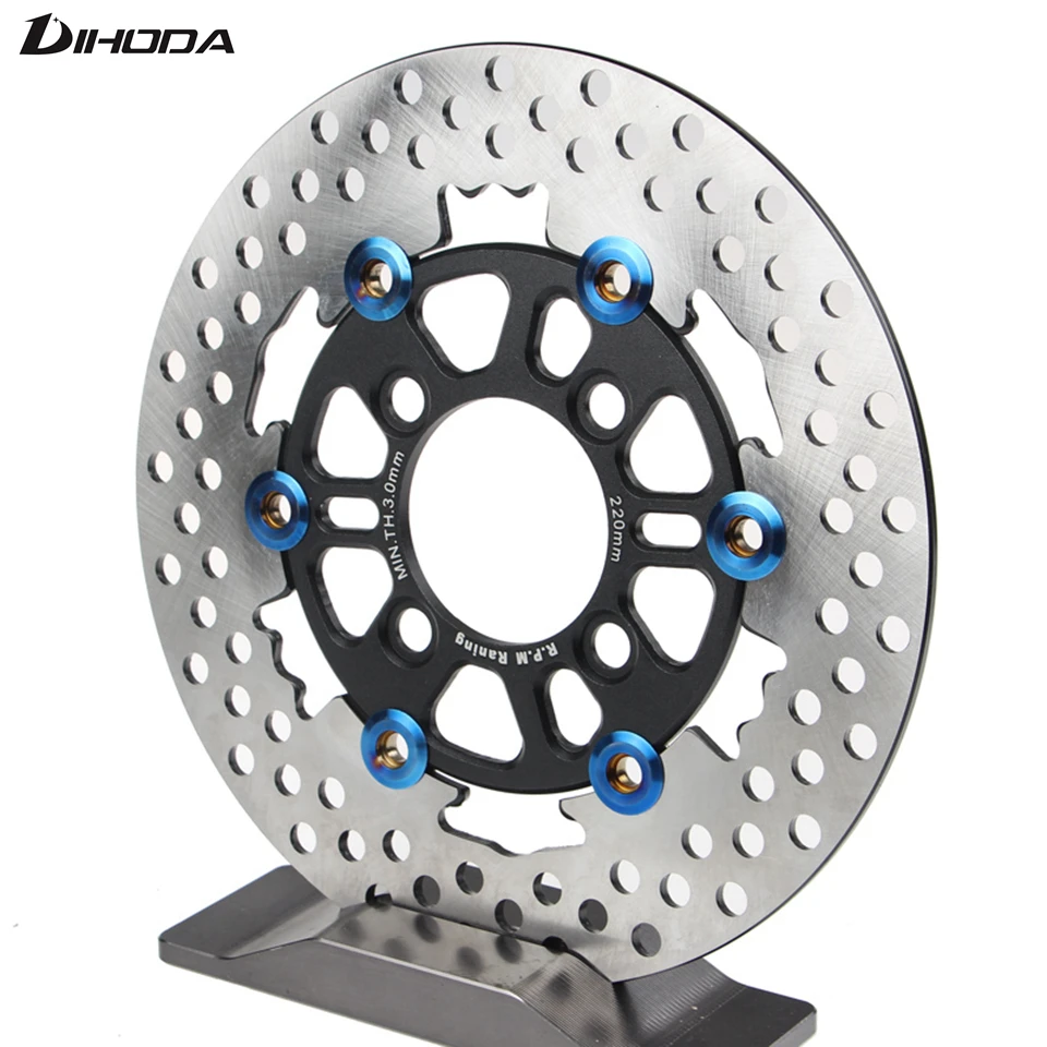 Universal 4 holes Aluminum alloy Floating disk motorcycle brake disc brake pads 220mm motorcycle Front disc brake Hole pitch 55m