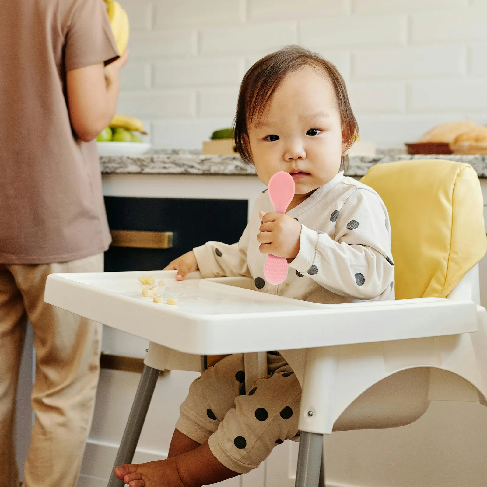 

2Pcs Silicone Feeding Spoons for Babies Toddlers Training Learning Solid Food Introduction Soft Flexible Tips Easy Clean Bpa