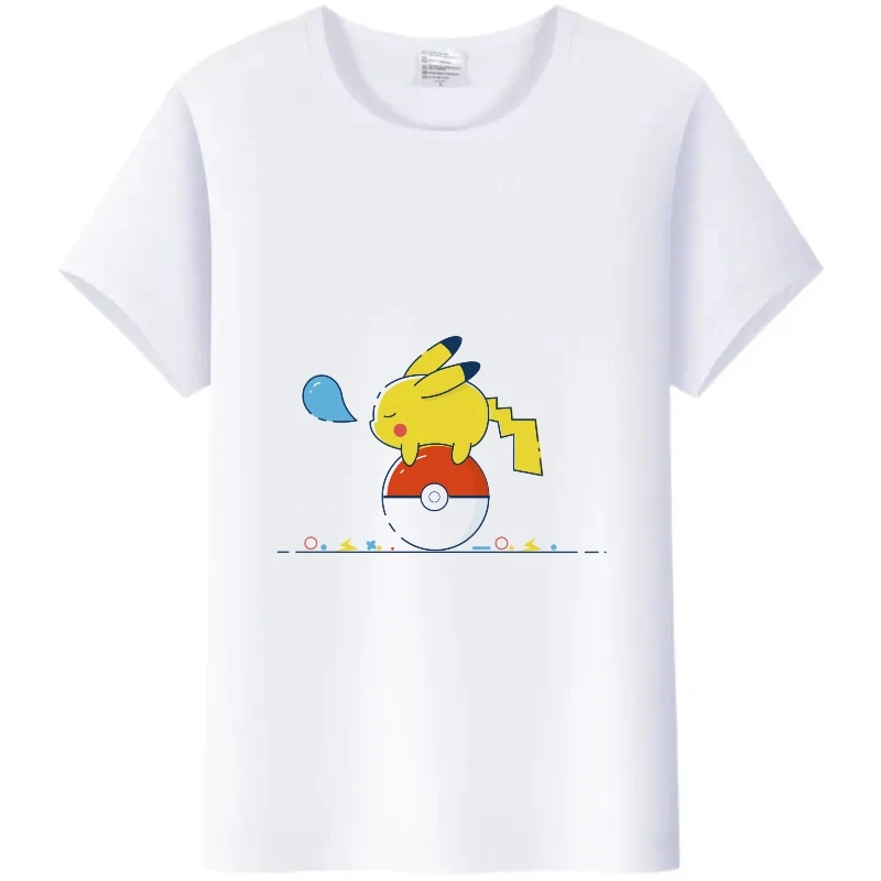 Cute Japanese Anime Pokemon Pikachu t-shirt donna camicie Tees uomo abbigliamento bianco Hippie camicetta divertente maniche corte Plus Size top