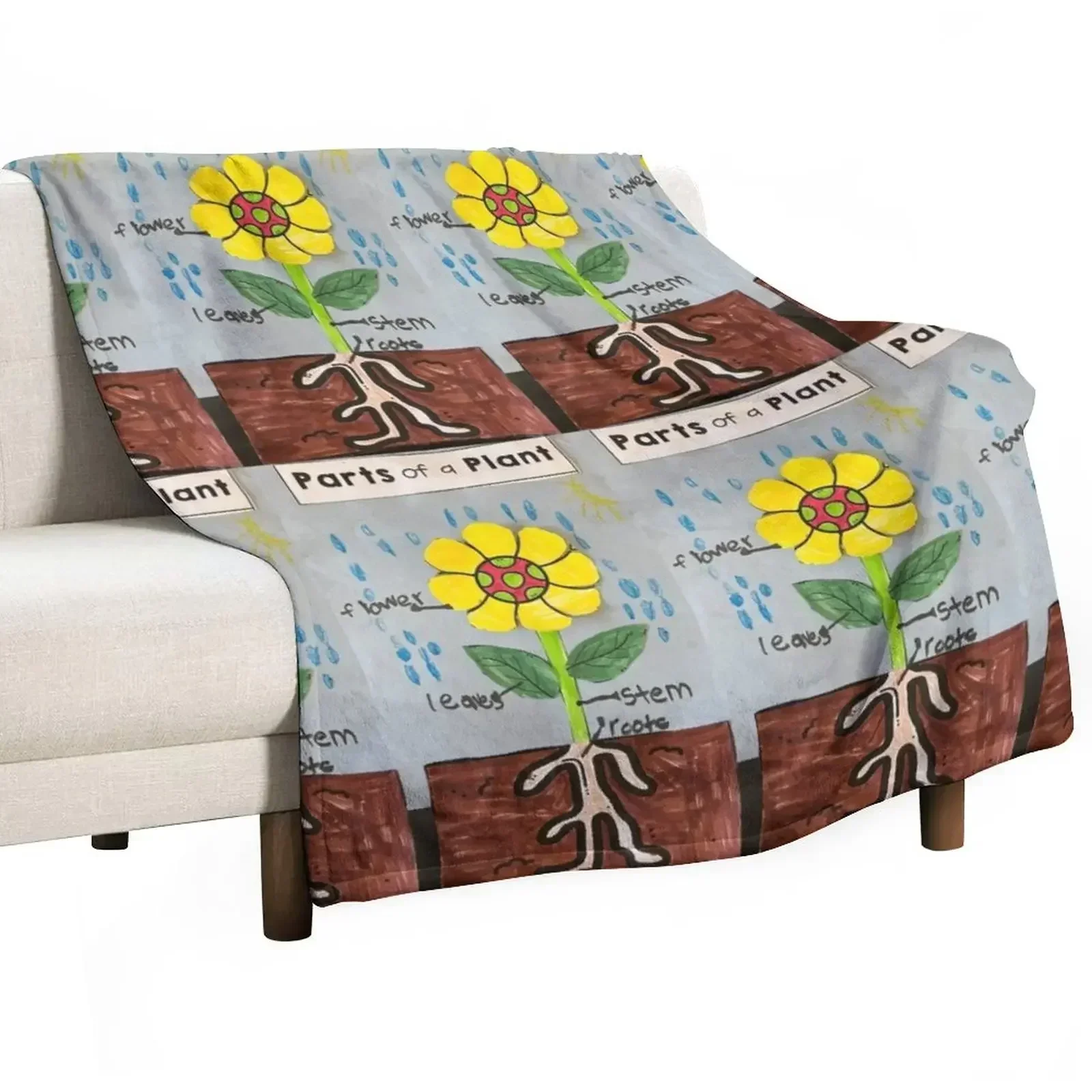 Parts of a Plant Throw Blanket Blankets For Baby warm for winter Thin Nap wednesday Plush Blankets