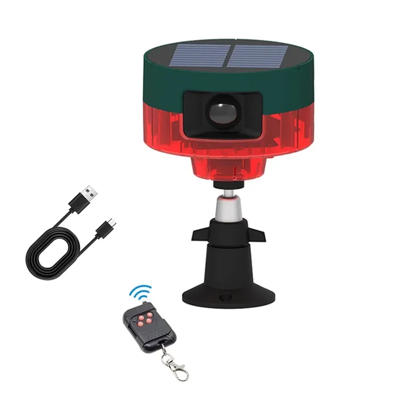 Wireless Outdoor Anti-Theft Motion High Decibel Stroboscopic Solar Sensor for Farms Solar Powered Alarm