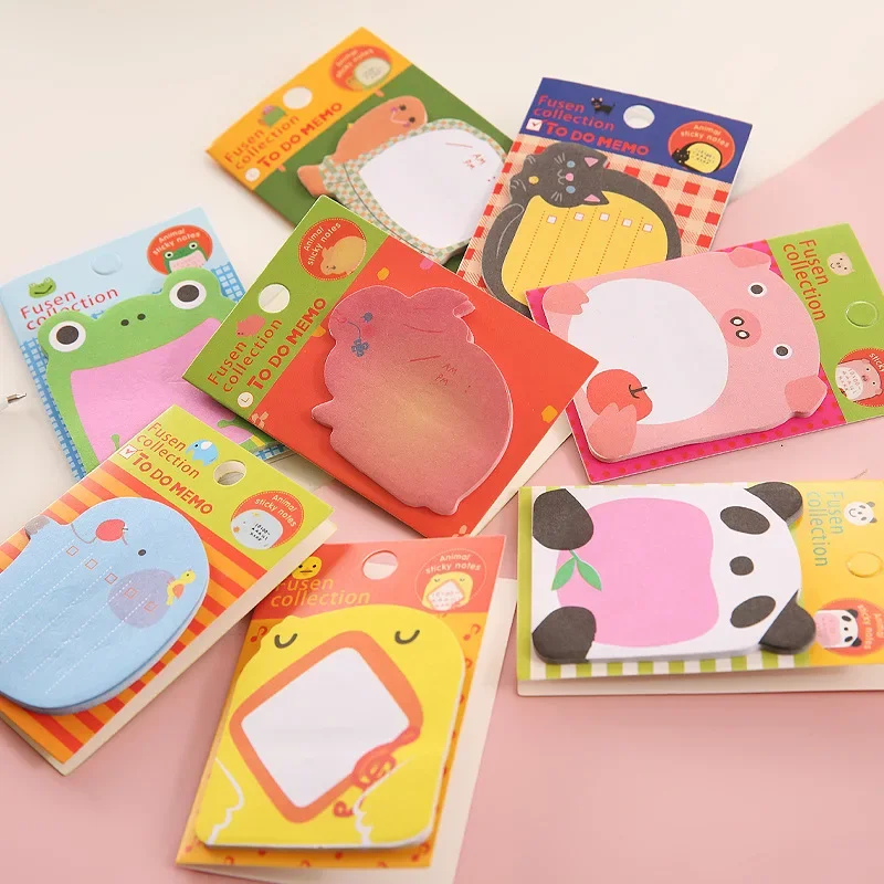 Colorful Animals Kawaii Irregular Memo Pad Artistic Aesthetic Creative Notebooks Premium Pretty School Supplies Limited Edition