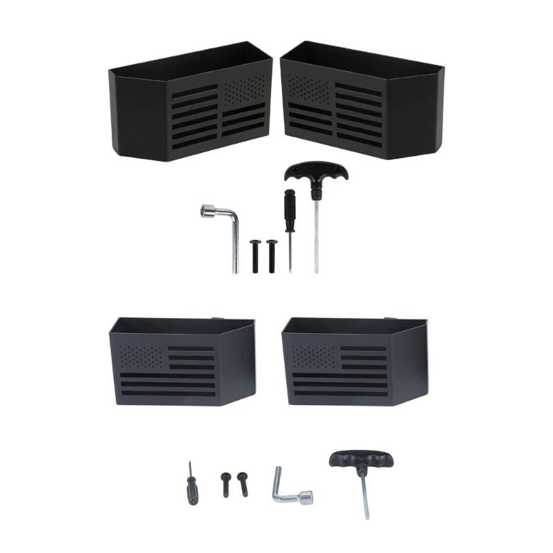 M76E-Konsolenbereich-Aufbewahrungsbox, Tablett aus Karbonstahl mit schwarzem Finish für Telefone, Karten und kleine – Detail 1