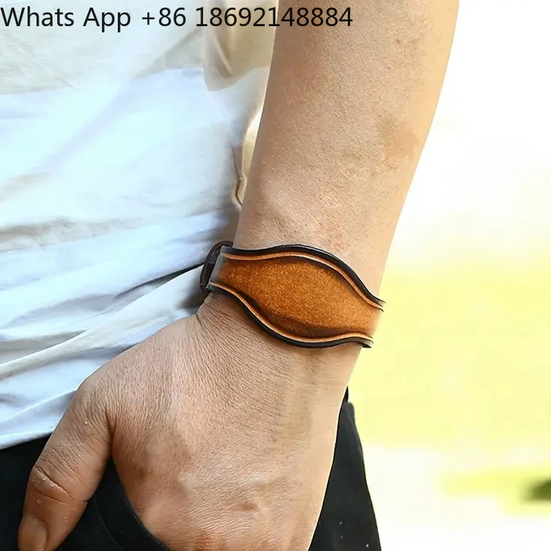 New Vintage Casual Cowhide Bracelet Wristband Simple Men's Leather Bracelet Bracelet
