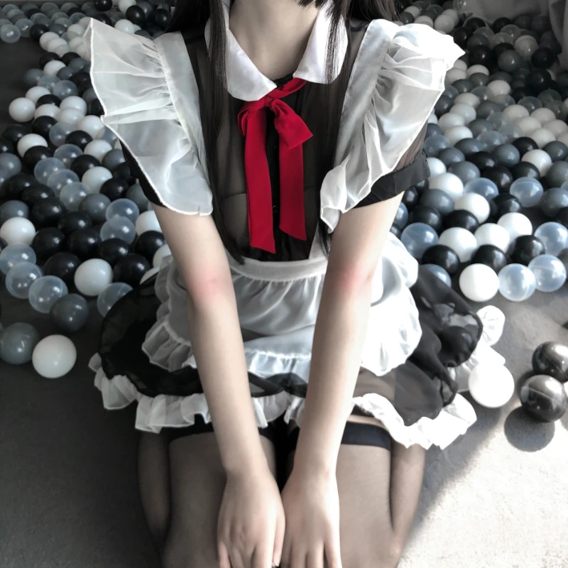 

Women Lingerie Exotic Sets Home Sleeping Nightwear Waitress Dress Apron Lolita Maid Cosplay Role Play Uniform
