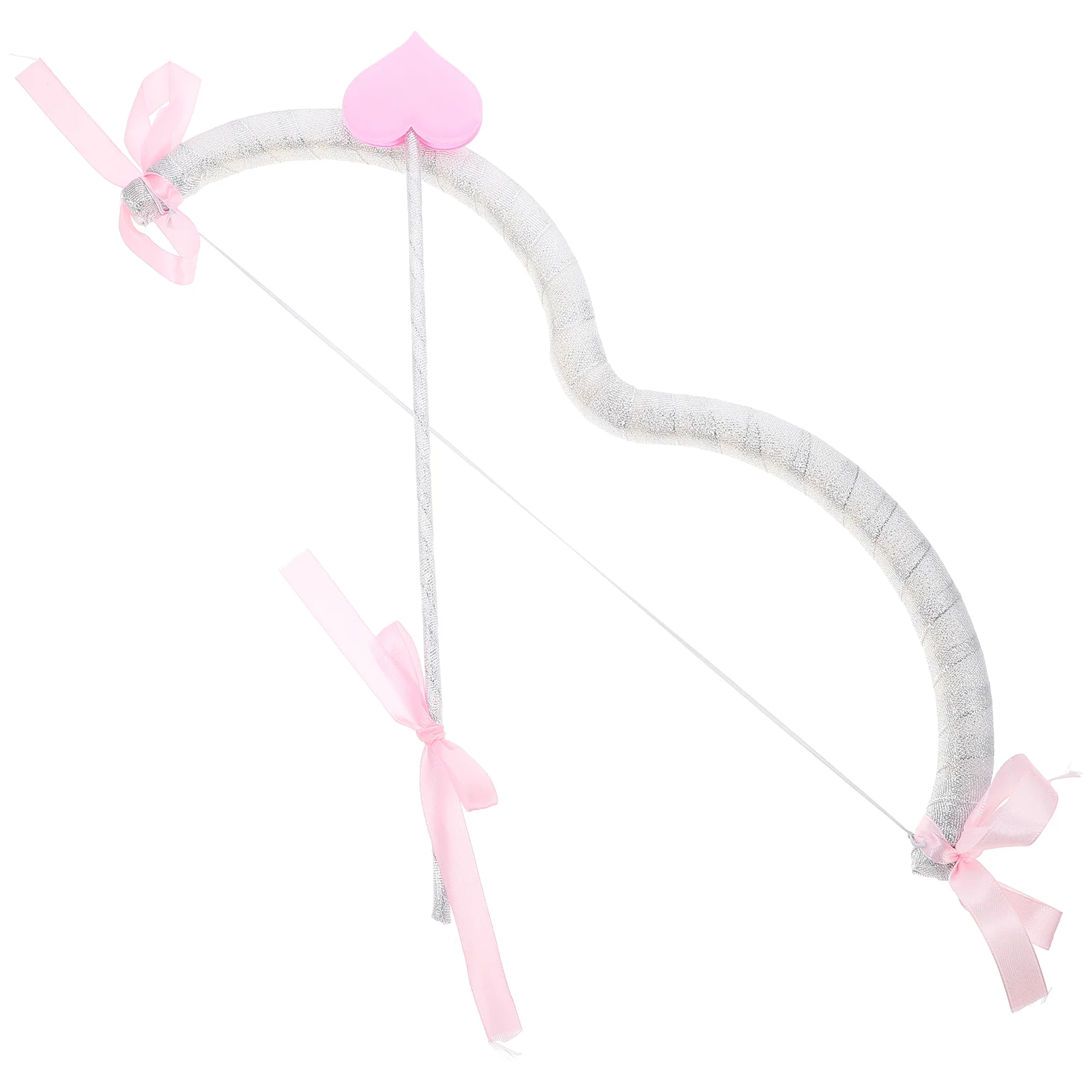 Cupid's Arrow Costume Props Valentine Party Decor Bow Coslay Cosplay Silver Pink Decorate Photo