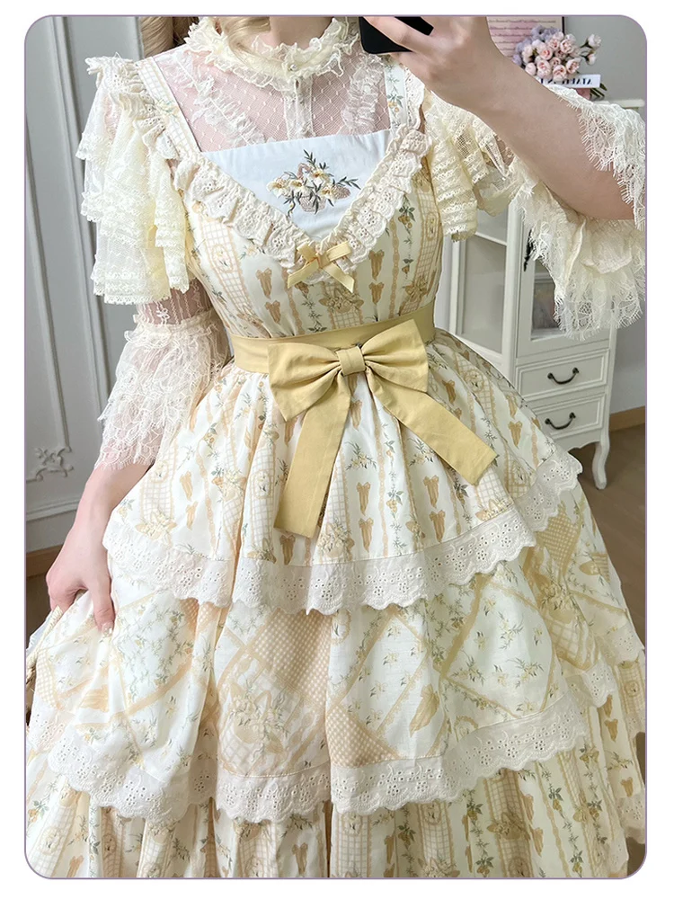 Lolita Sle Lace Sve Base irt Versatile ort Sve loween Inner Wear Ele Fit Polyester Fiber Skin-friendly Bre...