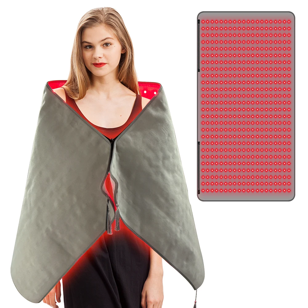 Red Light Therapy Shawl Pad, 660nm 850nm Infrared, Full Body Wearable Wrap, Muscle Pain Relief, Body Relaxation Device