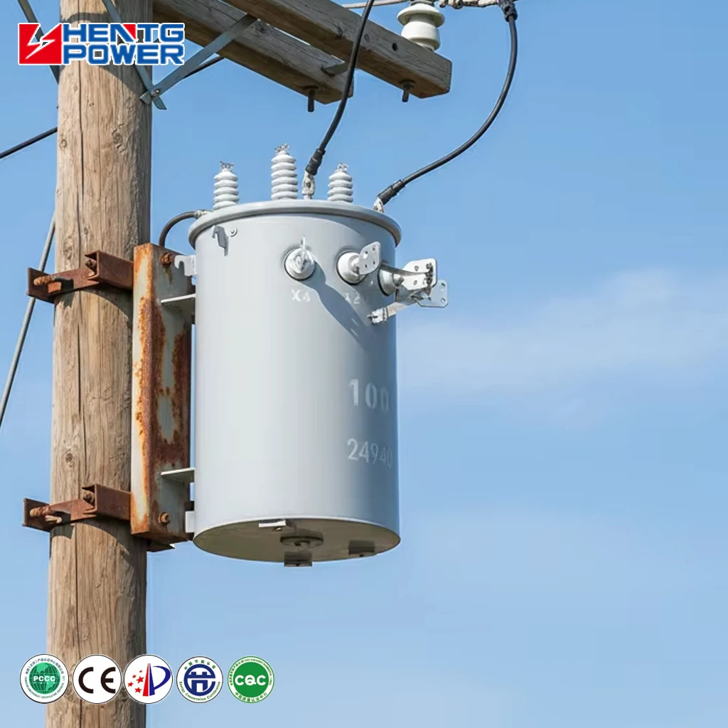 Transformer 50/60Hz Power Distribution HENTG Power 25kva 50kva Single-phase Pole-mounted Oil-immersed Toroidal