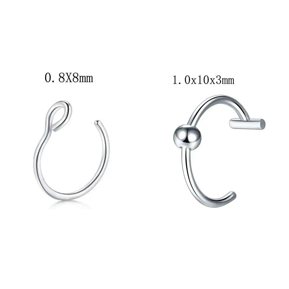 2-337Pcs Set Fake Lip Ring Fake Nose Face Piercing Clip on Faux Snake Bites Clip Nose Ring Hoops Non Piercing Halloween Jewelry