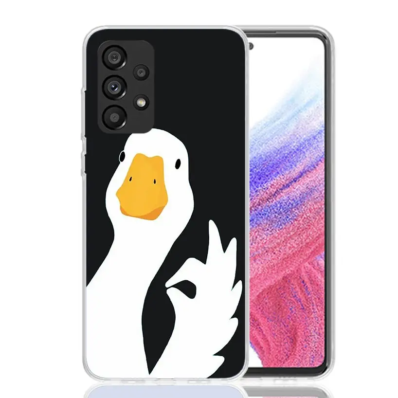 Etui na telefon z motywem kreskówkowego kaczora i gęsi do Samsung Galaxy A13 A14 A15 A16 A17 A53 A54 A55 A56 A33 A34 A35 A36 A23 A24 A25 A26 A05S A — zdjęcie produktu 2