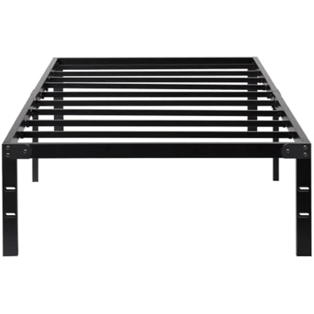 

Twin Size Bed Frame, Metal Platform Frames No Box Spring Needed, Heavy Duty with Storage Space, 14 Inches High, Sturdy Steel