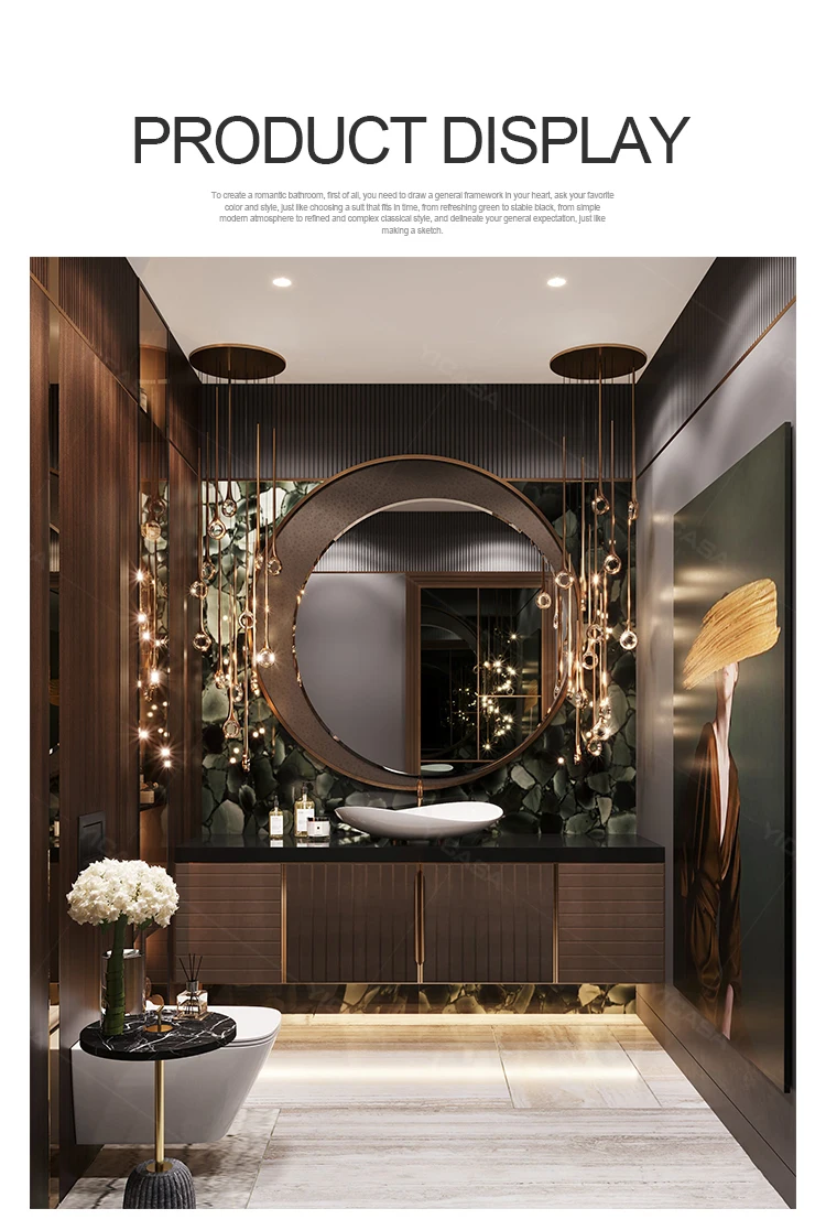 2021 أفضل بيع الذهب الفولاذ المقاوم للصدأ الفاخرة فندق الحمام الغرور خزانة حوض غسيل خزانة الحمام