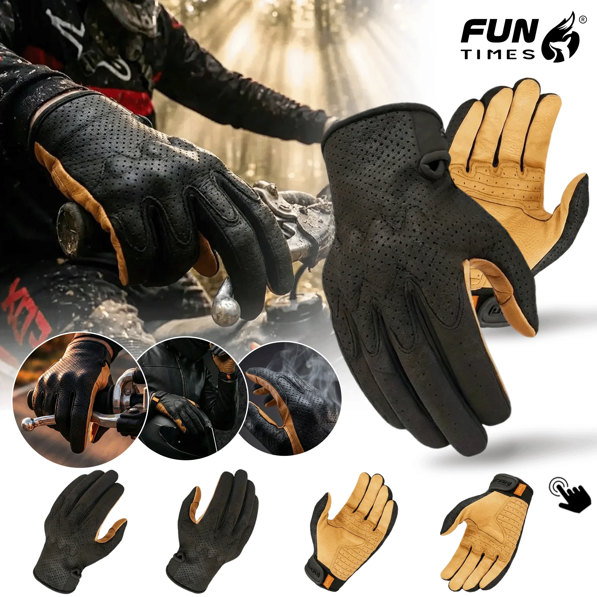

2024, кожаные мужские перчатки для езды на мотоцикле, перчатки для горного велосипеда, Mtb, защитные перчатки для мотокросса с полным пальцем