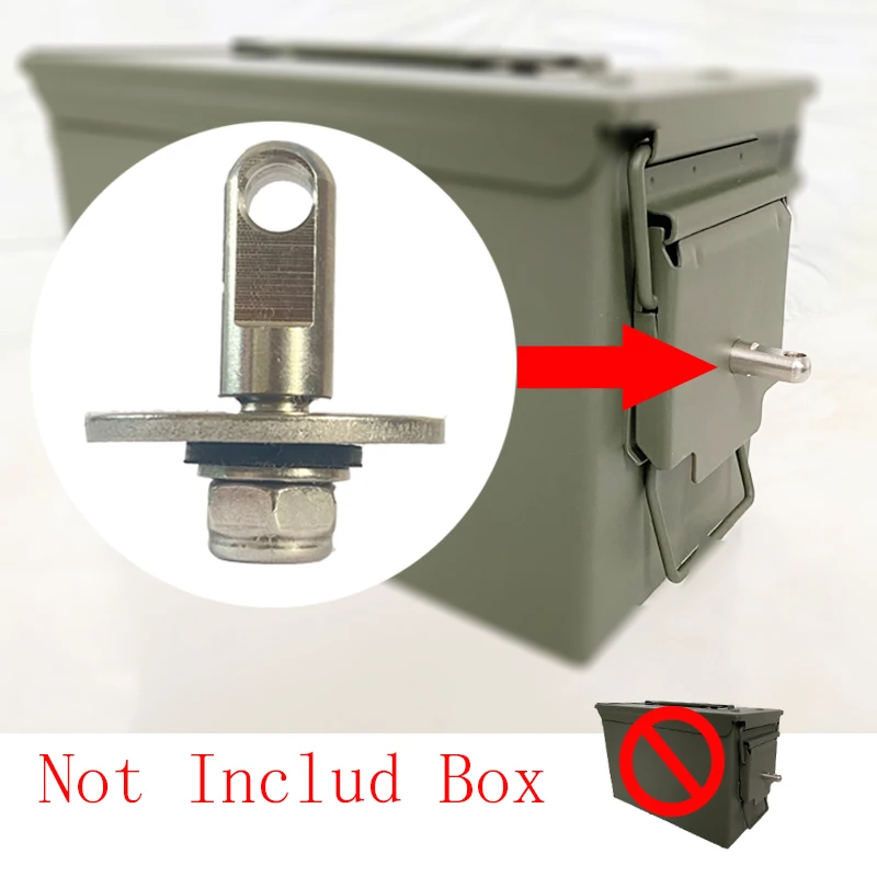 No box,Bolt 50 Cal Ammo can Steel Gun lock Ammunition Gun safe box Hardware Kit Military Army lockable case 40mm Pistol Bullet