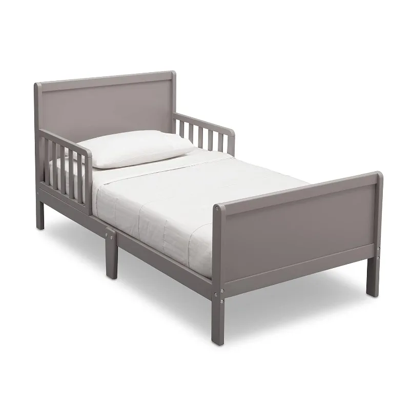 Wood Toddler Bed Frames, Fits Full Size Crib Mattress ,55.25 inch W x 30 inch D x 26.5 inch H,Grey