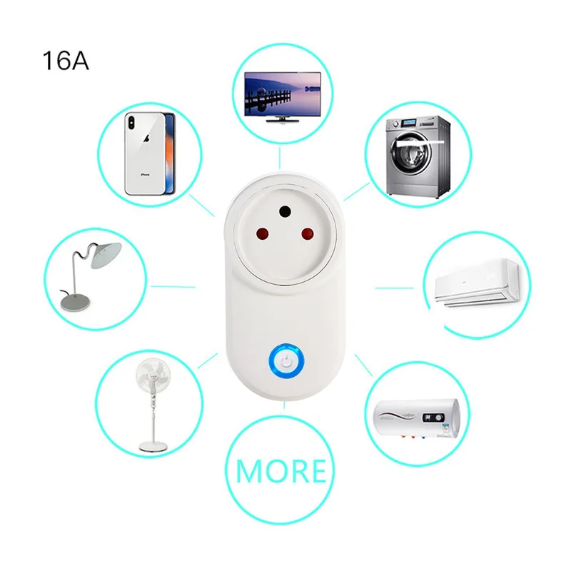 FrankEver Tuya Smart Life Wifi Socket 16A Israel Plug Outlet with Power Monitoring Works with Google Home Alexa IFTTT Tuya