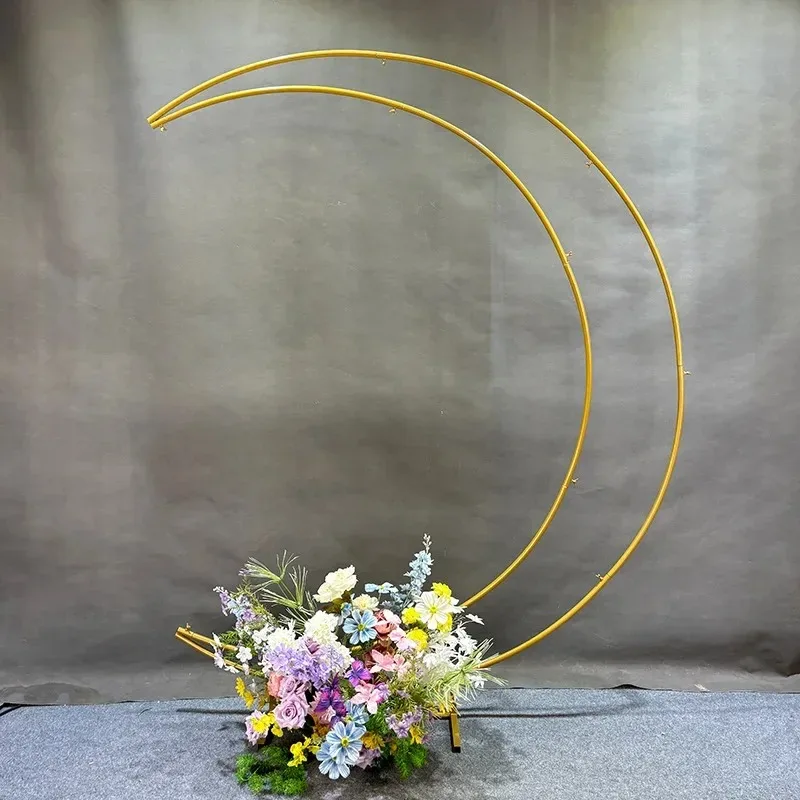 

Balloon Stand Curved Wedding Arch Backdrop Stand Moon Arch for Ceremony Birthday Party Bride Baby Shower Backdrop Stan