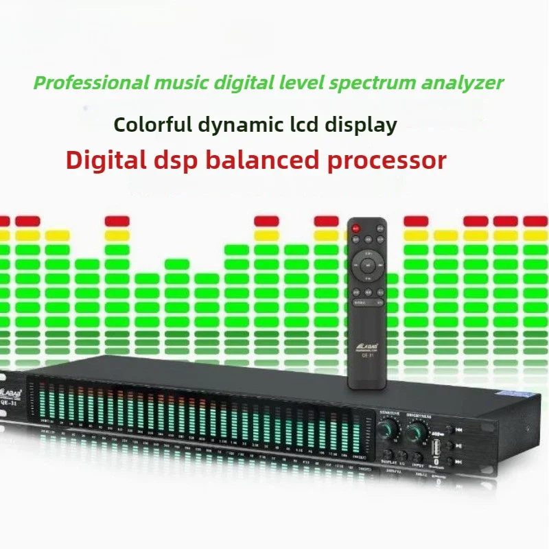 New VU Meter  31 Paragraphs   Bluetooth USB Rack-mounted 1U Digital Spectrum Analyzer Equalizer Level Indicator