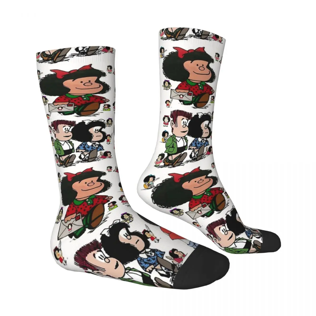 Quino Comics Mafalda Cheerful Bright Intelligent Girl Socks Hiking 3D Print Boy Girls Mid-calf Sock