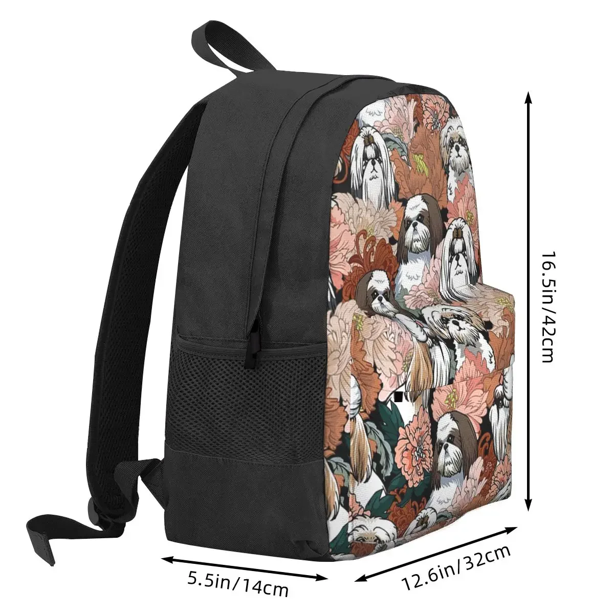 Mochilas Shih Tzu para crianças, Mochilas escolares para crianças, Mochila para meninos e meninas, Mochila dos desenhos animados, Bolsa de ombro para laptop