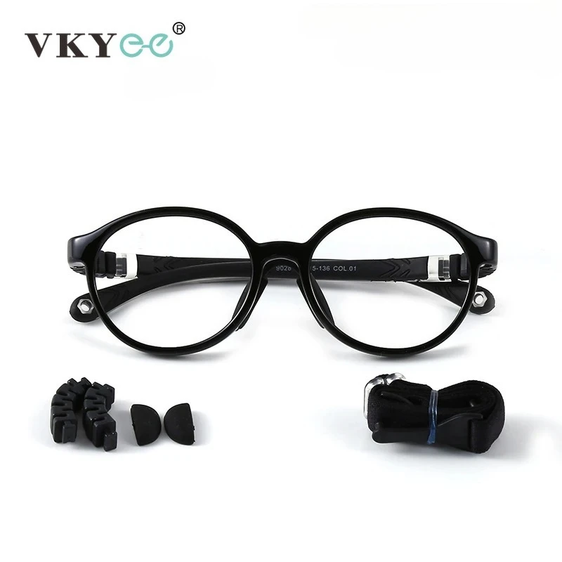 VICKY Kids Silicone Eyeglasses for Children Flexible Removable Legs Myopia Eyeglasses Frame Anti Blue Light Boys and Girls 9028