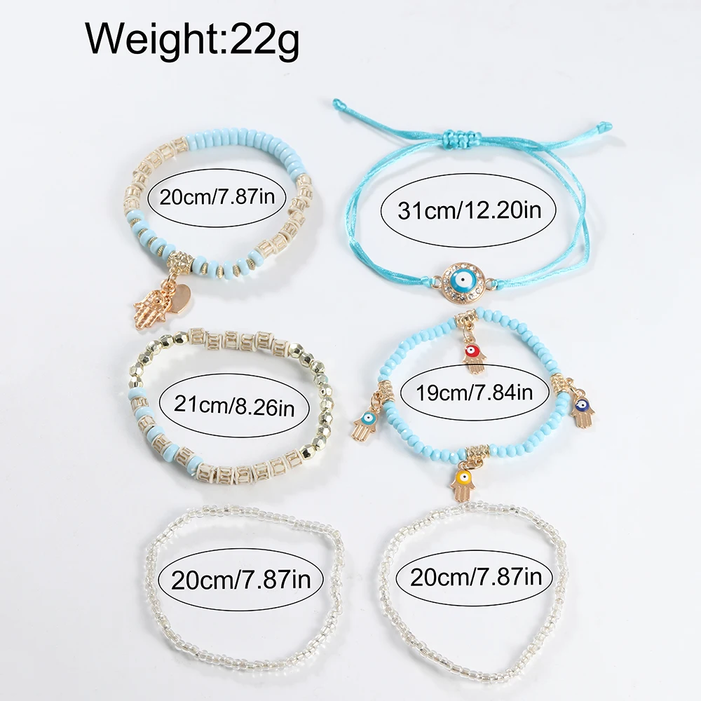 7pcs Women\'s Watch Set Fashion Casual Blue Butterfly Quartz Watch Fashion Casual Bracelet Watch Set