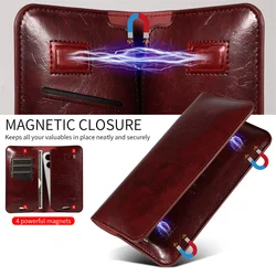 Suitable For All universal models dual mobile phone Card bag Wallet magnetism Luxury Leather Phone Bags case