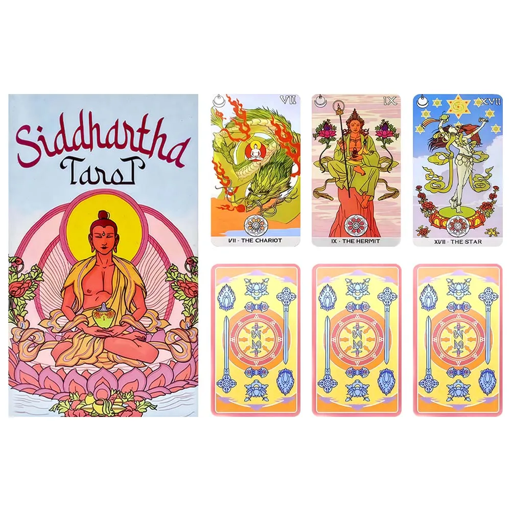 

78-Card Siddhartha Oracle Deck 10.3 × 6 cm Divination Oracle Card Game for Board Playing Table Games and Family Gatherings