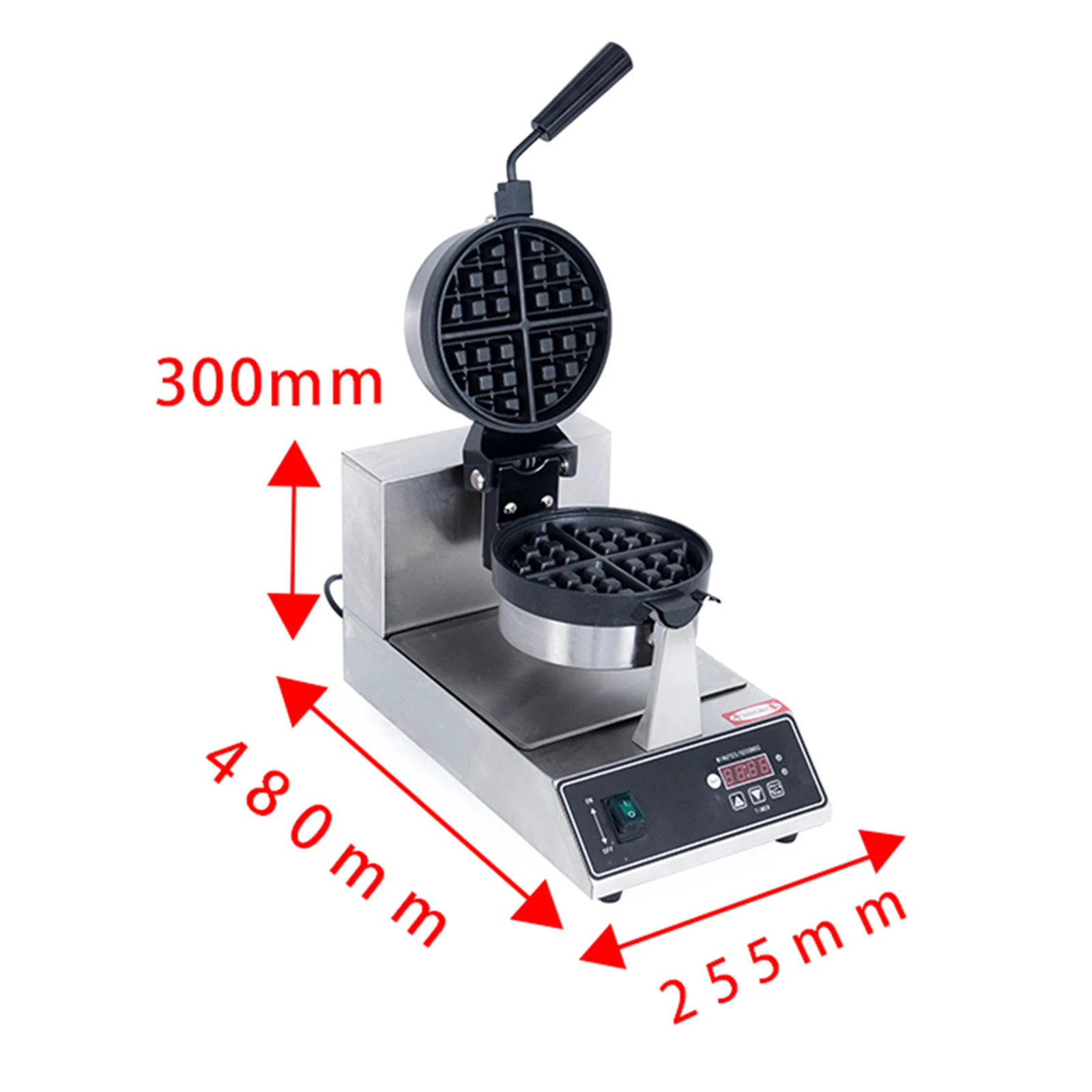 Commercial Belgium Waffle Maker,Round Waffles Iron Machine, Professional Intelligent, 110V 220V Digital, Non Stick, Stainless