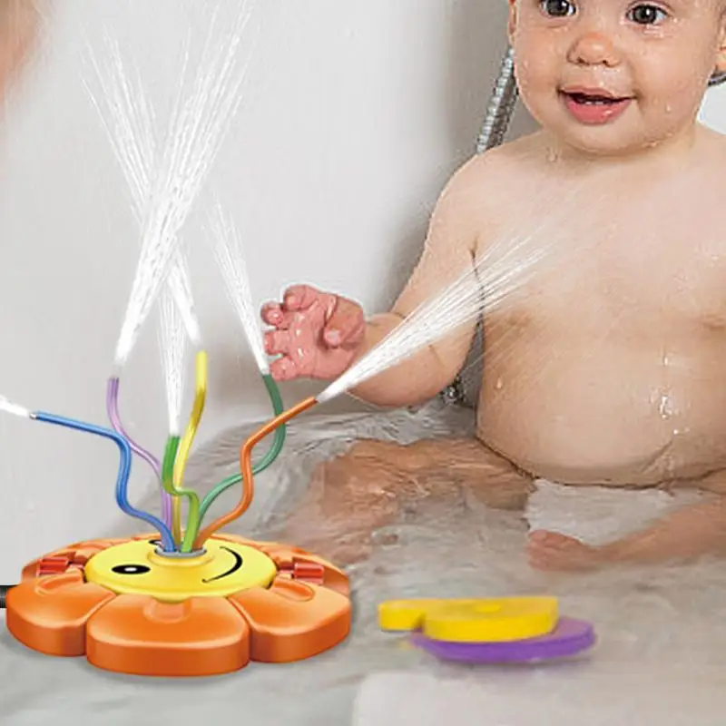 Outdoor Sprinkler For Kids Cartoon Bathtub Sprinkler Toy Fun Bath Toys With Rotating Spray Head Kids Sprinkler Lawn Game For